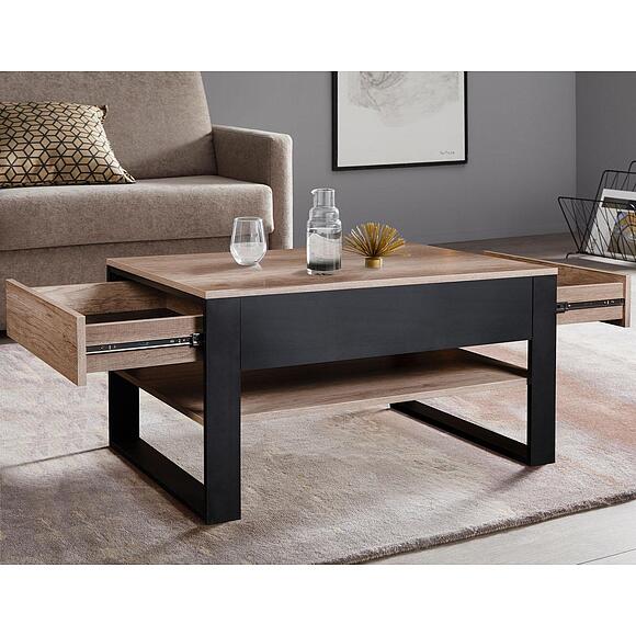 Стол журнальный «Каньон Лофт» П3.0561.0.06, Основной материал: ЛДСП, Цвет: Дуб Каньон+чёрный