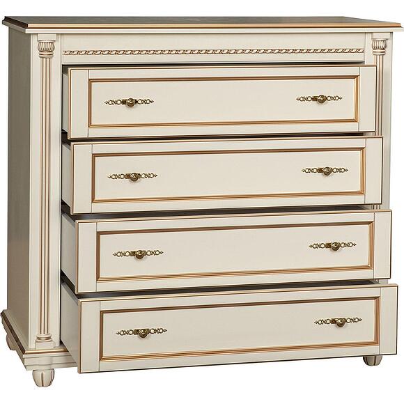 Комод «Валенсия Классик» П3.0589.1.13, Основной материал: массив березы, Цвет: Античная темпера с золочением (Komod_Valensiya_P254-30_antichnaya_tempera_s_zolotom2-1.jpg) Комод «Валенсия Классик» П3.0589.1.13, Основной материал: массив березы, Цвет: Античная темпера с золочением