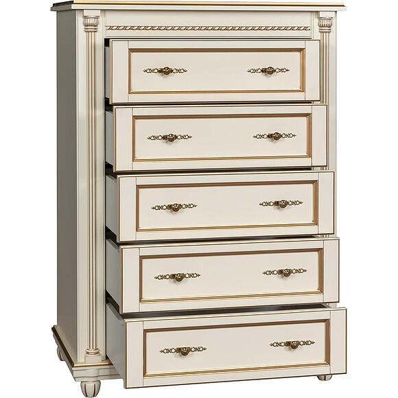 Комод «Валенсия Классик» П3.0589.1.14, Основной материал: массив березы, Цвет: Античная темпера с золочением