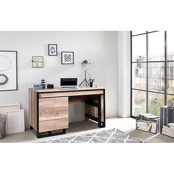 Стол письменный «Каньон Лофт» П3.0561.2.30, Основной материал: ЛДСП, Цвет: Дуб Каньон+чёрный