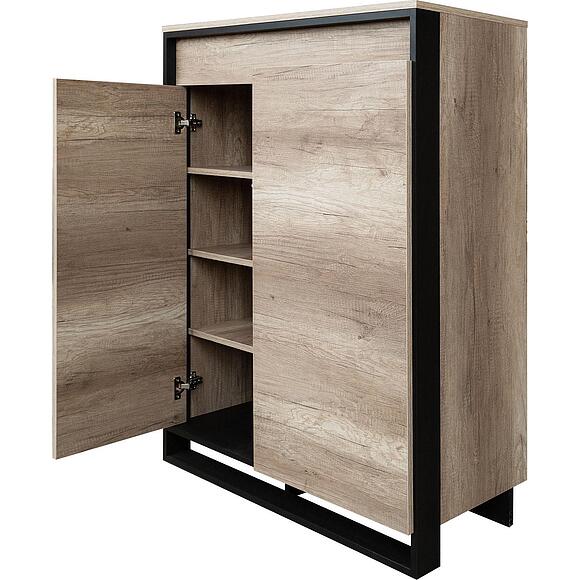 Тумба «Каньон Лофт» П3.0561.0.08, Основной материал: ЛДСП, Цвет: Дуб Каньон+чёрный