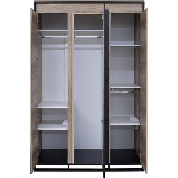 Шкаф для одежды «Каньон Лофт» П3.0561.1.02, Основной материал: ЛДСП, Цвет: Дуб Каньон+чёрный