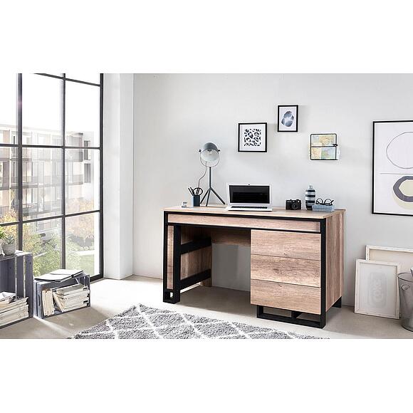 Стол письменный «Каньон Лофт» П3.0561.2.30-01, Основной материал: ЛДСП, Цвет: Дуб Каньон+чёрный