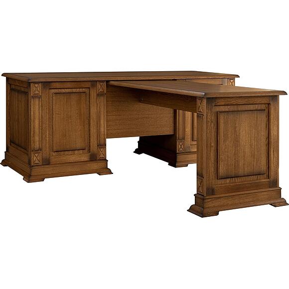 Стол письменный «Верди Классик» П3.0487.2.08, Основной материал: массив дуба, Цвет: Дуб рустикаль с патинированием