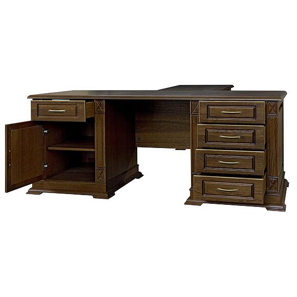 Стол письменный «Верди Классик» П3.0487.2.08, Основной материал: массив дуба, Цвет: Черешня с золочением