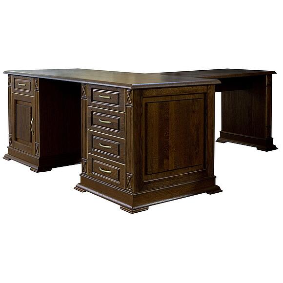 Стол письменный «Верди Классик» П3.0487.2.08, Основной материал: массив дуба, Цвет: Черешня с золочением