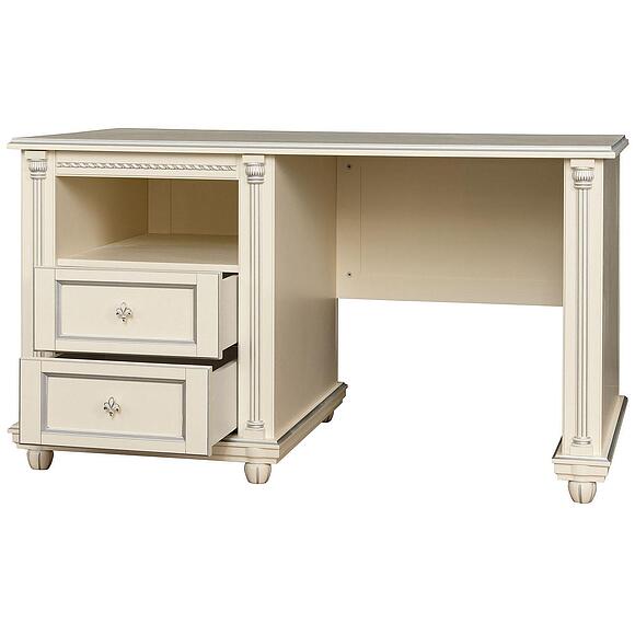 Стол письменный «Валенсия Классик» П3.0589.2.04-01, Основной материал: массив березы, Цвет: Античная темпера с серебром (Stol_Valensiya-9_P444-14_antichnaya_tempera_s_serebro_-1.jpg) Стол письменный «Валенсия Классик» П3.0589.2.04-01, Основной материал: массив березы, Цвет: Античная темпера с серебром