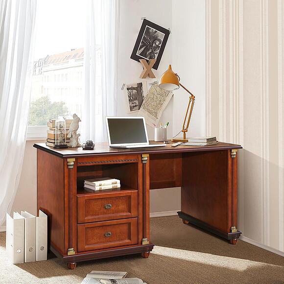 Стол письменный «Валенсия Классик» П3.0589.2.04-01, Основной материал: массив березы, Цвет: Каштан (stol-valensiya-1.jpg) Стол письменный «Валенсия Классик» П3.0589.2.04-01, Основной материал: массив березы, Цвет: Каштан