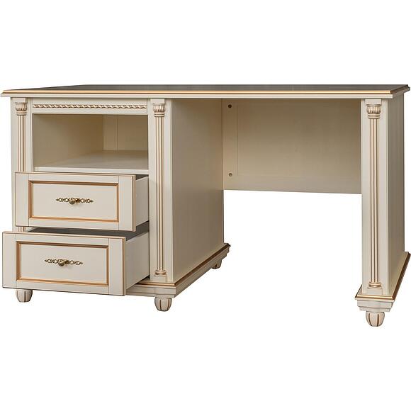 Стол письменный «Валенсия Классик» П3.0589.2.04-01, Основной материал: массив березы, Цвет: Античная темпера с золочением (Stol_Valensiya_9_P444-14-1_antichnaya_tempera_s_zolocheniem_-2.jpg) Стол письменный «Валенсия Классик» П3.0589.2.04-01, Основной материал: массив березы, Цвет: Античная темпера с золочением