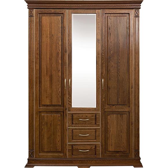 Шкаф для одежды 3д «Верди Классик» П3.0487.1.25, Основной материал: массив дуба, Цвет: Черешня с золочением (Shkaf_Verdi_Luks_P434-10_chereshnya_s_zolocheniem.jpg) Шкаф для одежды 3д «Верди Классик» П3.0487.1.25, Основной материал: массив дуба, Цвет: Черешня с золочением