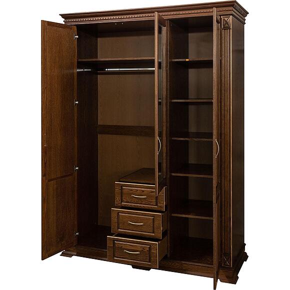 Шкаф для одежды 3д «Верди Классик» П3.0487.1.25, Основной материал: массив дуба, Цвет: Черешня с золочением (Shkaf_Verdi_Luks_P434-10_chereshnya_s_zolocheniem2.jpg) Шкаф для одежды 3д «Верди Классик» П3.0487.1.25, Основной материал: массив дуба, Цвет: Черешня с золочением