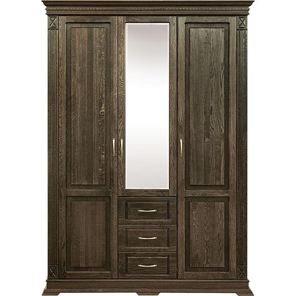 Шкаф для одежды 3д «Верди Классик» П3.0487.1.25, Основной материал: массив дуба, Цвет: Табак (Shkaf_Verdi_Luks_P434-10_tabak.jpg) Шкаф для одежды 3д «Верди Классик» П3.0487.1.25, Основной материал: массив дуба, Цвет: Табак