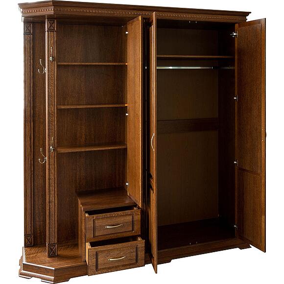 Шкаф комбинированный для прихожей «Верди Классик» П3.0487.3.01, Основной материал: массив дуба, Цвет: Черешня