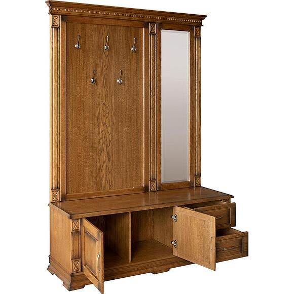 Тумба с вешалкой и зеркалом «Верди Классик» П3.0487.3.04, Основной материал: массив дуба, Цвет: Дуб рустикаль с патинированием (8C3A9991.jpg) Тумба с вешалкой и зеркалом «Верди Классик» П3.0487.3.04, Основной материал: массив дуба, Цвет: Дуб рустикаль с патинированием