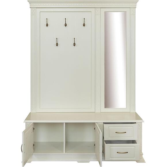 Тумба с вешалкой и зеркалом «Верди Классик» П3.0487.3.04, Основной материал: массив дуба, Цвет: Слоновая кость (Veshalka_Verdi_Luks_P433-042_slon_kost_--1.jpg) Тумба с вешалкой и зеркалом «Верди Классик» П3.0487.3.04, Основной материал: массив дуба, Цвет: Слоновая кость