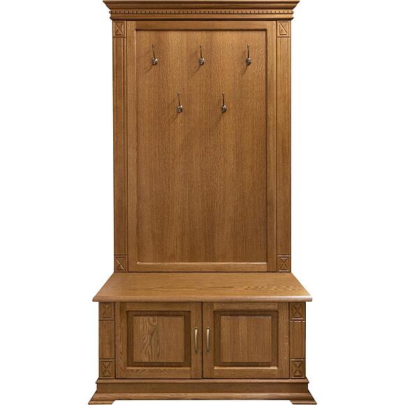 Тумба с вешалкой «Верди Классик» П3.0487.3.05, Основной материал: массив дуба, Цвет: Дуб рустикаль