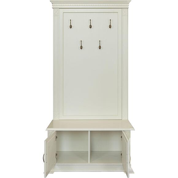 Тумба с вешалкой «Верди Классик» П3.0487.3.05, Основной материал: массив дуба, Цвет: Слоновая кость