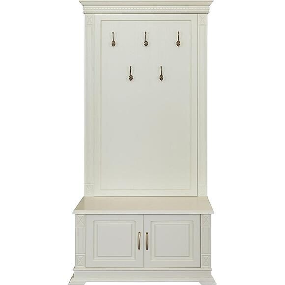 Тумба с вешалкой «Верди Классик» П3.0487.3.05, Основной материал: массив дуба, Цвет: Слоновая кость