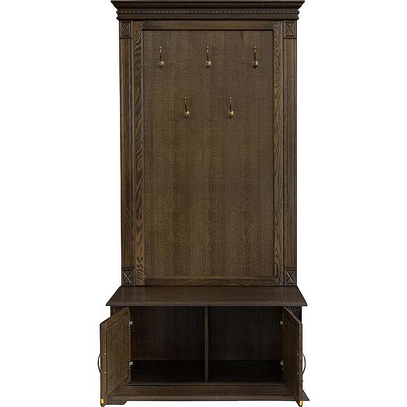 Тумба с вешалкой «Верди Классик» П3.0487.3.05, Основной материал: массив дуба, Цвет: Венге