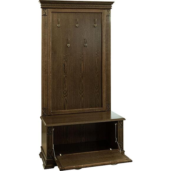 Тумба с вешалкой «Верди Классик» П3.0487.3.06, Основной материал: массив дуба, Цвет: Венге