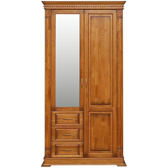 Шкаф комбинированный для прихожей «Верди Классик» П3.0487.3.12, Основной материал: массив дуба, Цвет: Дуб рустикаль с патинированием