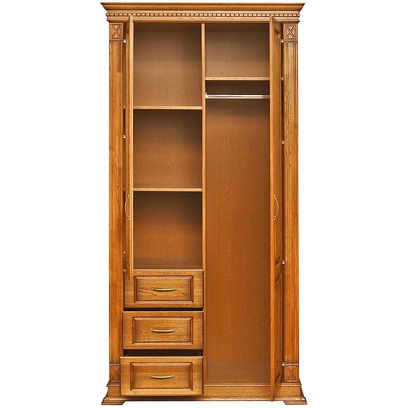 Шкаф комбинированный для прихожей «Верди Классик» П3.0487.3.12, Основной материал: массив дуба, Цвет: Дуб рустикаль с патинированием