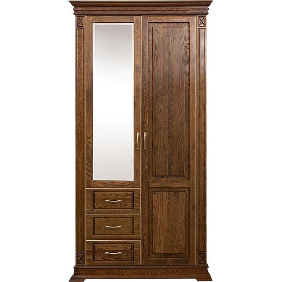 Шкаф комбинированный для прихожей «Верди Классик» П3.0487.3.12, Основной материал: массив дуба, Цвет: Черешня с золочением