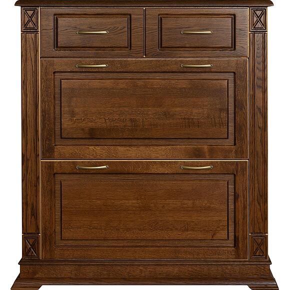 Тумба для обуви «Верди Классик» П3.0487.3.21, Основной материал: массив дуба, Цвет: Черешня с золочением