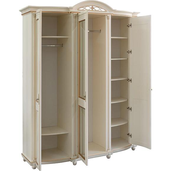 Шкаф для одежды 3д «Валенсия Классик» П3.0589.1.10, Основной материал: массив березы, Цвет: Античная темпера с золочением