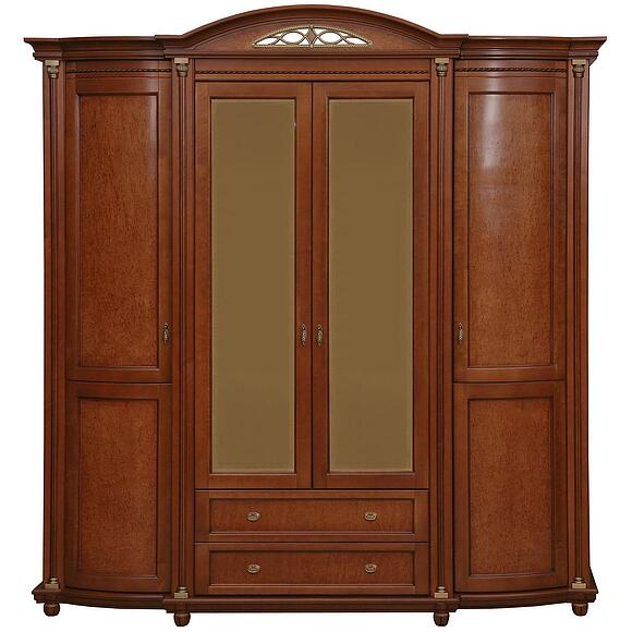 Шкаф для одежды 4д «Валенсия Классик» П3.0589.1.11, Основной материал: массив березы, Цвет: Каштан (shkaf_dlya_odejdy_valensiya_4_p254_11_r46_patinir_2.jpg) Шкаф для одежды 4д «Валенсия Классик» П3.0589.1.11, Основной материал: массив березы, Цвет: Каштан