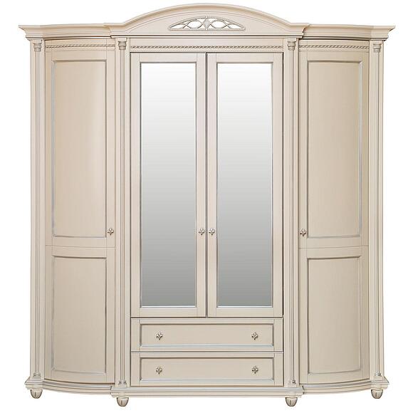 Шкаф для одежды 4д «Валенсия Классик» П3.0589.1.11, Основной материал: массив березы, Цвет: Античная темпера с серебром (shkaf_dlya_odejdy_valensiya_4_p254_11_antich_tempera_serebro_2.jpg) Шкаф для одежды 4д «Валенсия Классик» П3.0589.1.11, Основной материал: массив березы, Цвет: Античная темпера с серебром