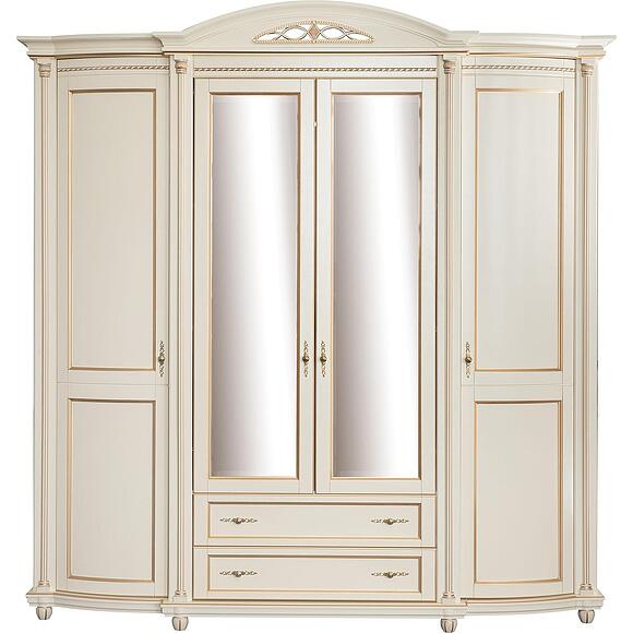 Шкаф для одежды 4д «Валенсия Классик» П3.0589.1.11, Основной материал: массив березы, Цвет: Античная темпера с золочением (Shkaf_Valensiya_P254-11_antichnaya_tempera_s_zolochenie.jpg) Шкаф для одежды 4д «Валенсия Классик» П3.0589.1.11, Основной материал: массив березы, Цвет: Античная темпера с золочением