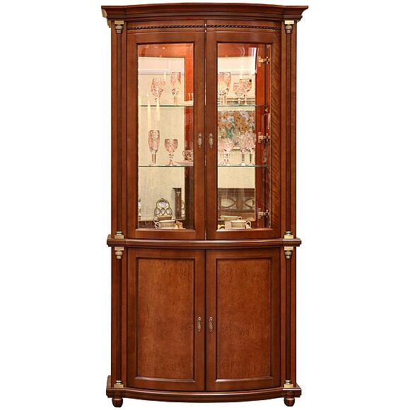 Шкаф комбинированный 2д «Валенсия Классик» П3.0589.0.02, Основной материал: массив березы, Цвет: Каштан (shkaf_s_vitrinoi_valensiya_2z_p244_15_r46_patinir_2-1.jpg) Шкаф комбинированный 2д «Валенсия Классик» П3.0589.0.02, Основной материал: массив березы, Цвет: Каштан