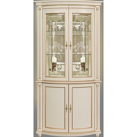 Шкаф комбинированный 2д «Валенсия Классик» П3.0589.0.02, Основной материал: массив березы, Цвет: Античная темпера с золочением (Shkaf_s_vetrinoi_Valensiya_2z_P244-15_antichnaya_tempera_s_zolocheniem_-1.jpg) Шкаф комбинированный 2д «Валенсия Классик» П3.0589.0.02, Основной материал: массив березы, Цвет: Античная темпера с золочением