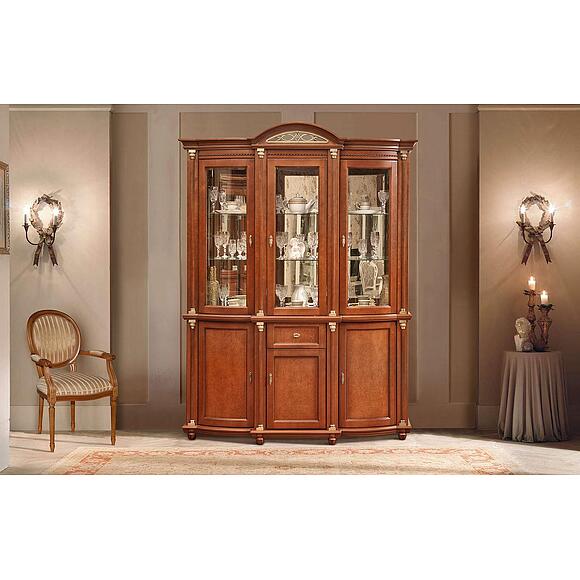 Шкаф комбинированный 3д «Валенсия Классик» П3.0589.0.03, Основной материал: массив березы, Цвет: Каштан