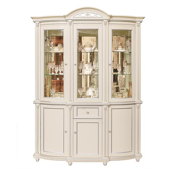 Шкаф комбинированный 3д «Валенсия Классик» П3.0589.0.03, Основной материал: массив березы, Цвет: Античная темпера с серебром