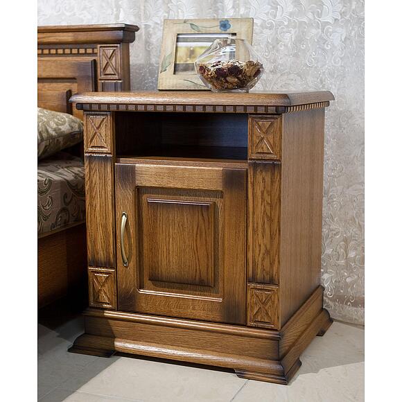 Тумба прикроватная «Верди Классик» П3.0487.1.03, Основной материал: массив дуба, Цвет: Дуб рустикаль с патинированием