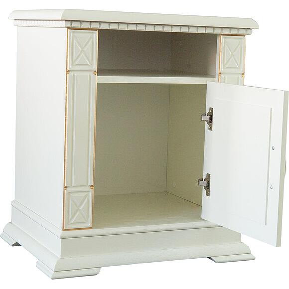 Тумба прикроватная «Верди Классик» П3.0487.1.03, Основной материал: массив дуба, Цвет: Слоновая кость с золочением