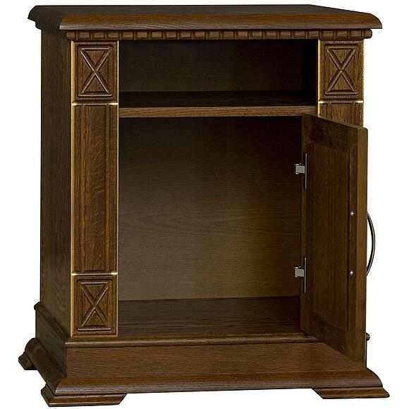 Тумба прикроватная «Верди Классик» П3.0487.1.03, Основной материал: массив дуба, Цвет: Черешня с золочением