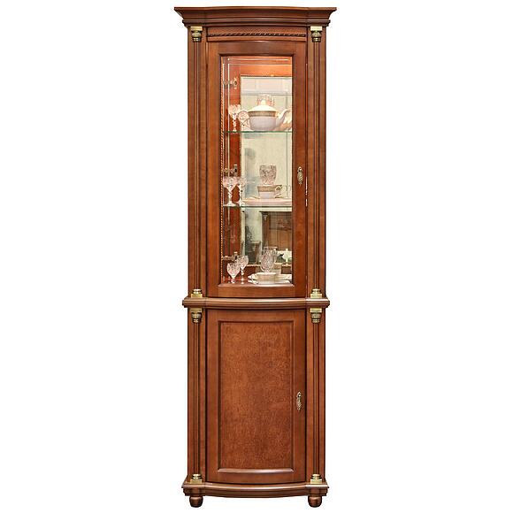 Шкаф комбинированный «Валенсия Классик» П3.0589.0.01-01, Основной материал: массив березы, Цвет: Каштан