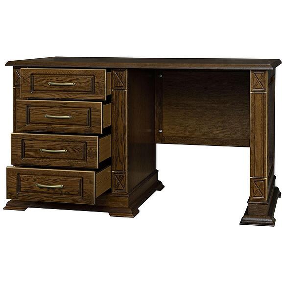 Стол письменный «Верди Классик» П3.0487.2.09-01, Основной материал: массив дуба, Цвет: Черешня с золочением