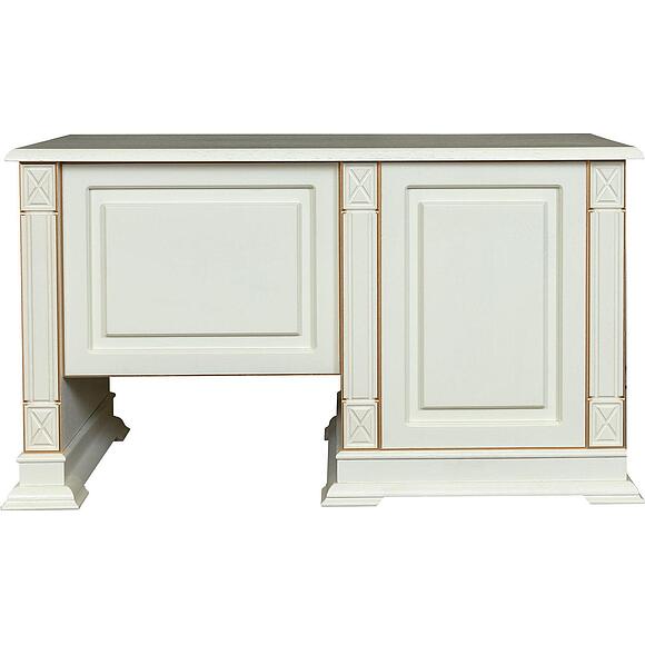 Стол письменный «Верди Классик» П3.0487.2.09-01, Основной материал: массив дуба, Цвет: Слоновая кость с золочением