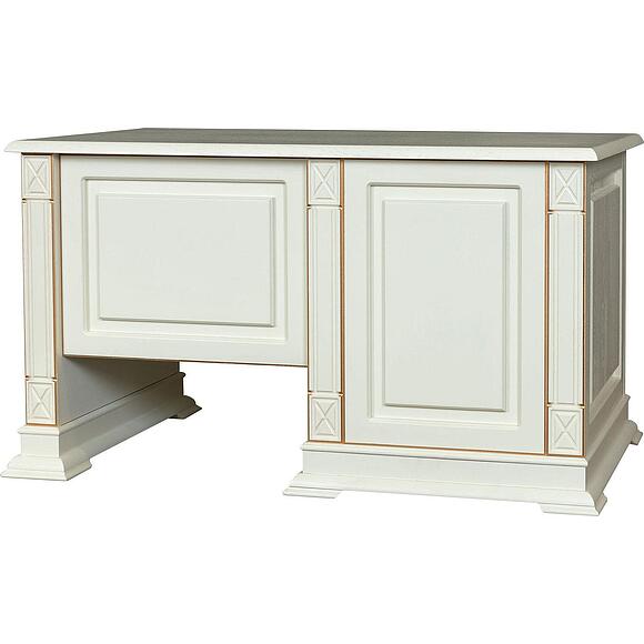 Стол письменный «Верди Классик» П3.0487.2.09-01, Основной материал: массив дуба, Цвет: Слоновая кость с золочением