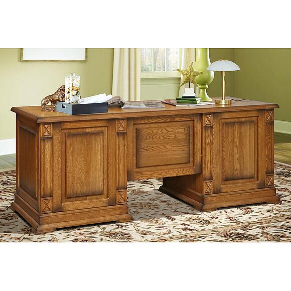 Стол письменный «Верди Классик» П3.0487.2.07, Основной материал: массив дуба, Цвет: Дуб рустикаль с патинированием