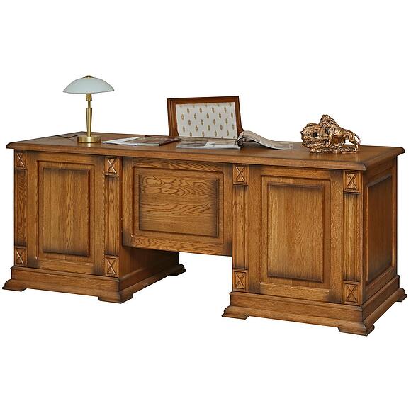 Стол письменный «Верди Классик» П3.0487.2.07, Основной материал: массив дуба, Цвет: Дуб рустикаль с патинированием