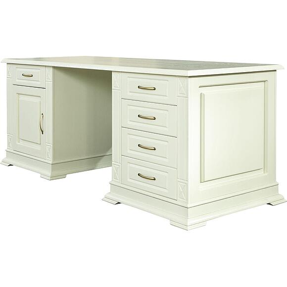 Стол письменный «Верди Классик» П3.0487.2.07, Основной материал: массив дуба, Цвет: Слоновая кость