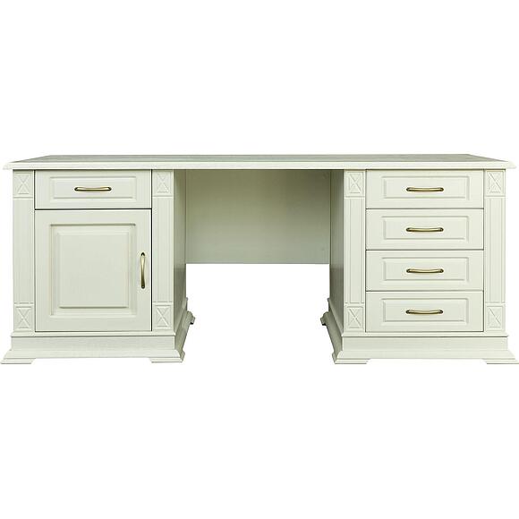 Стол письменный «Верди Классик» П3.0487.2.07, Основной материал: массив дуба, Цвет: Слоновая кость