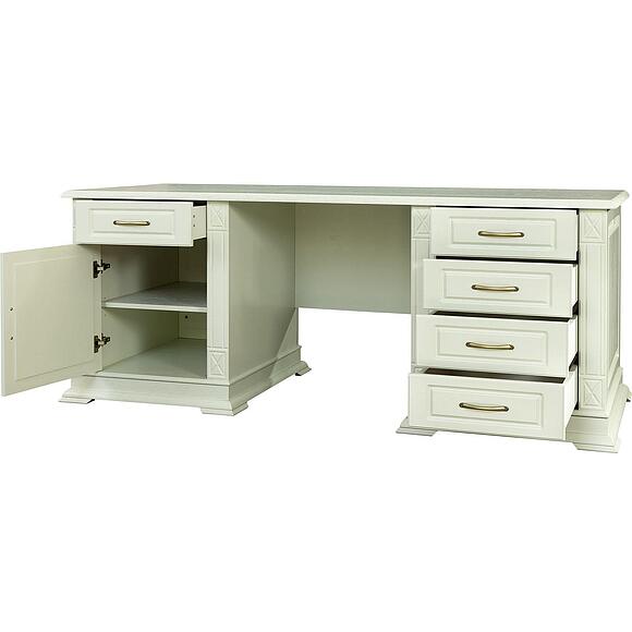 Стол письменный «Верди Классик» П3.0487.2.07, Основной материал: массив дуба, Цвет: Слоновая кость