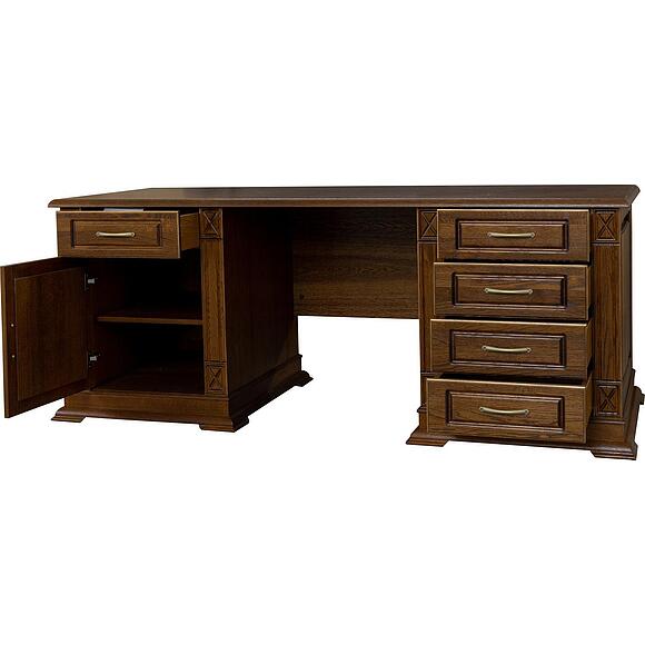 Стол письменный «Верди Классик» П3.0487.2.07, Основной материал: массив дуба, Цвет: Черешня с золочением