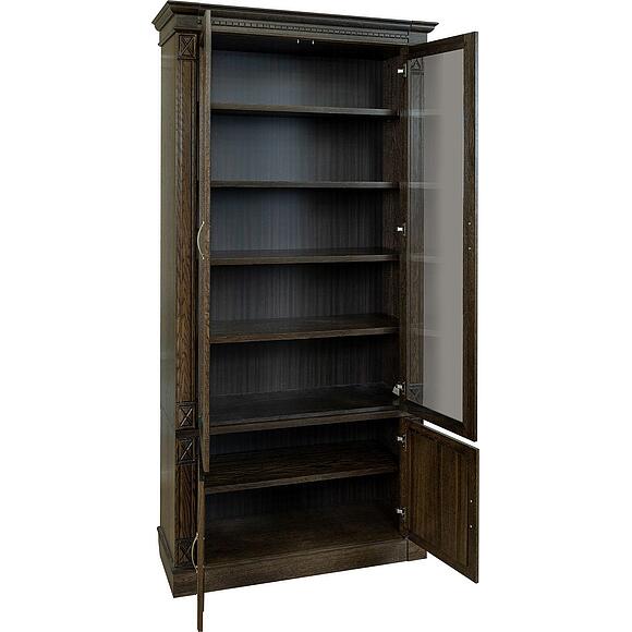 Набор мебели для библиотеки «Верди Классик» П3.0487.2.03, Основной материал: массив дуба, Цвет: Венге